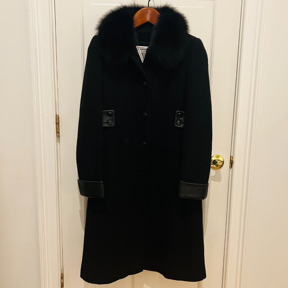 Vintage Womens Marvin Richards Wool Long Pea Over Coat Size 4 B - Picture 10 of 16
